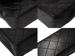 CHANEL シャネル マトラッセ 親子バッグ ハンドバッグ 大 ヴィンテージ 3番台 ラムスキン ブラック ゴールド金具 美品 中古 54812
