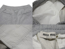 画像をギャラリービューアに読み込む, Miu Miu ミュウ ミュウ ショートパンツ コットンフリースショーツ コットンフリースショーツ グレーウール サイズ38 MJP321 美品 中古 4b006298 
