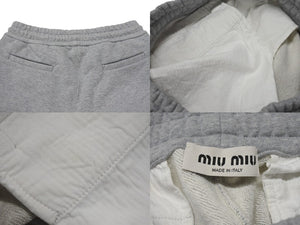 Miu Miu ミュウ ミュウ ショートパンツ コットンフリースショーツ コットンフリースショーツ グレーウール サイズ38 MJP321 美品 中古 4b006298 