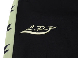 lucien pellat finet ルシアンペラフィネ スラックス ジャージ 大麻柄 ARJ04F ポリエステル ブラック グリーン サイズXS 美品 中古 4b006338