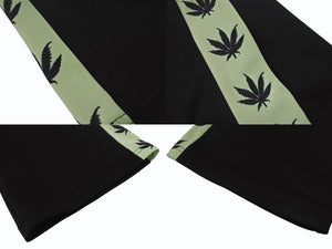 lucien pellat finet ルシアンペラフィネ スラックス ジャージ 大麻柄 ARJ04F ポリエステル ブラック グリーン サイズXS 美品 中古 4b006338