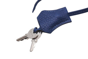 極美品 HERMES エルメス クロシェット カデナ キー セット ヴォーエプソン ブルーアガット シルバー金具 中古 4b006286