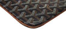 Load image into Gallery viewer, 極美品 GOYARD ゴヤール セナMM クラッチバッグ ヘリンボーン柄 ブラック ブラウン PVC レザー 中古 4b007912