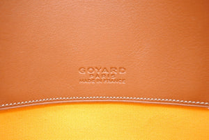 極美品 GOYARD ゴヤール セナMM クラッチバッグ ヘリンボーン柄 ブラック ブラウン PVC レザー 中古 4b007912