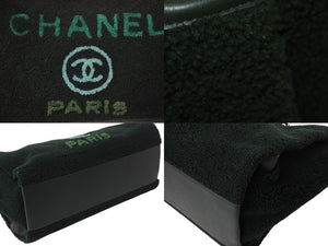 CHANEL シャネル ドーヴィルGM トートバッグ 26番台 ココマーク ボア レザー グリーン 2WAY シルバー金具 美品 中古 4b002659