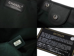 CHANEL シャネル ドーヴィルGM トートバッグ 26番台 ココマーク ボア レザー グリーン 2WAY シルバー金具 美品 中古 4b002659