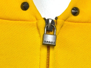 新品未使用 BOSSI SPORTSWEAR ボッシ スポーツウェア ジップアップフーディー サイズL ラインストーン スタッズ イエロー 中古 sssss