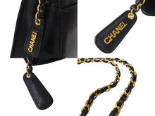 Load image into Gallery viewer, CHANEL シャネル チェーン トートバッグ ブラック キャビアスキン 5番台 ココマーク ロゴ 肩掛け ゴールド金具 美品 中古 4c070401