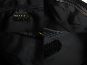 CHANEL シャネル チェーン トートバッグ ブラック キャビアスキン 5番台 ココマーク ロゴ 肩掛け ゴールド金具 美品 中古 4c070401