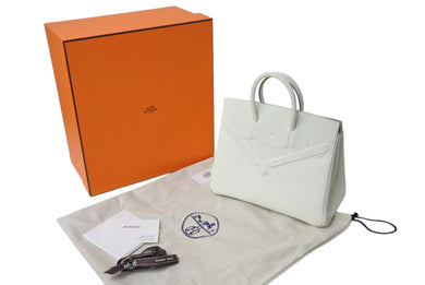 新品未使用 HERMES エルメス バーキンシャドウ25 ハンドバッグ B刻印 フランス製 マッシュルーム シルバー金具 中古 4c071176
