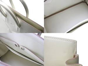 新品未使用 HERMES エルメス バーキンシャドウ25 ハンドバッグ B刻印 フランス製 マッシュルーム シルバー金具 中古 4c071176