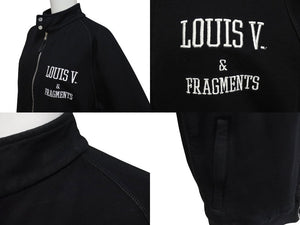 LOUIS VUITTON × FRAGMENT DESIGN ルイヴィトン フラグメント 17AW エンブロイダリー ブルゾン ブラック ロゴ RM172M JIU HDY31W サイズM 美品 中古 4c071532