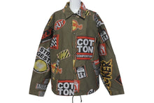Load image into Gallery viewer, DOUBLET ダブレット STICKERS JAQUARD COAH JACKET ステッカー コーチジャケット サイズ S カーキ 美品 中古 4c071560