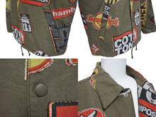 Load image into Gallery viewer, DOUBLET ダブレット STICKERS JAQUARD COAH JACKET ステッカー コーチジャケット サイズ S カーキ 美品 中古 4c071560