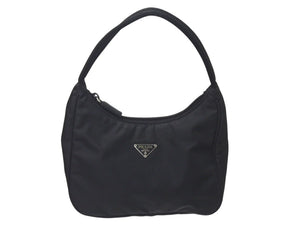 PRADA プラダ ホーボー ハンドバッグ ワンショルダーバッグ MV515 トライアングルロゴ ナイロン ブラック 美品 中古 4c072843 