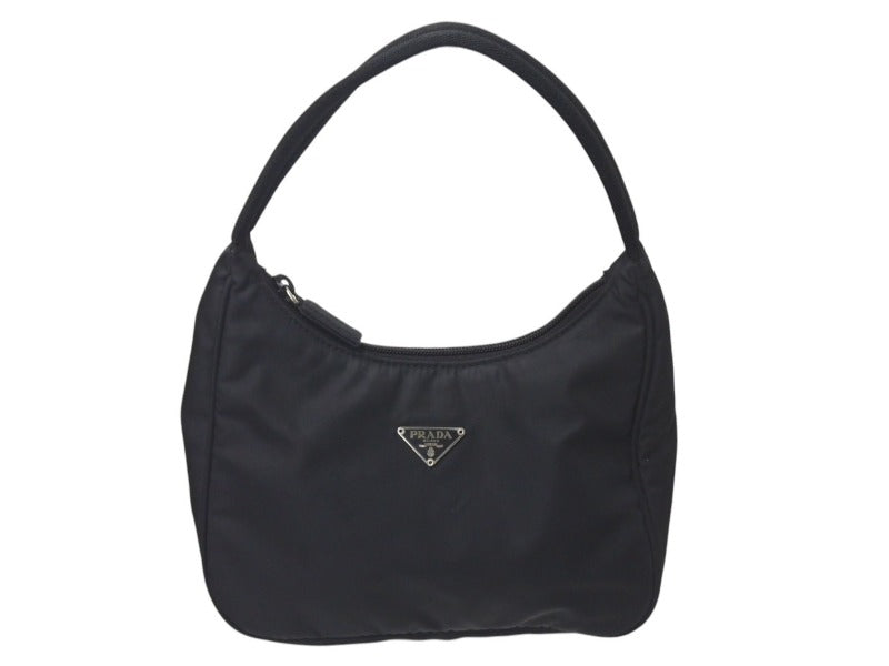 PRADA プラダ ホーボー ハンドバッグ ワンショルダーバッグ MV515 トライアングルロゴ ナイロン ブラック 美品 中古 4c072843 