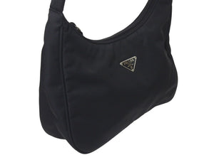 PRADA プラダ ホーボー ハンドバッグ ワンショルダーバッグ MV515 トライアングルロゴ ナイロン ブラック 美品 中古 4c072843 