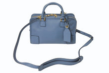 Load image into Gallery viewer, LOEWE ロエベ アマソナ23 2WAY ハンドバッグ ブルー レザー ショルダーバッグ ロゴ 352 30 N71 ゴールド金具 美品 中古 4c073045