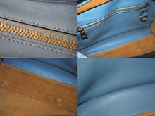 Load image into Gallery viewer, LOEWE ロエベ アマソナ23 2WAY ハンドバッグ ブルー レザー ショルダーバッグ ロゴ 352 30 N71 ゴールド金具 美品 中古 4c073045