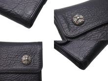 Load image into Gallery viewer, 新品未使用 CHROME HEARTS クロムハーツ 長財布 ダガージップ 新作 クロスボール レザー ブラック シルバー925 中古 4c073105