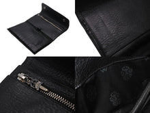 Load image into Gallery viewer, 新品未使用 CHROME HEARTS クロムハーツ 長財布 ダガージップ 新作 クロスボール レザー ブラック シルバー925 中古 4c073105