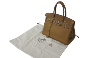 極美品 HERMES エルメス BIRKIN バーキン30 ブラウン系 トゴ シルバー金具 T刻印 中古 4c073523