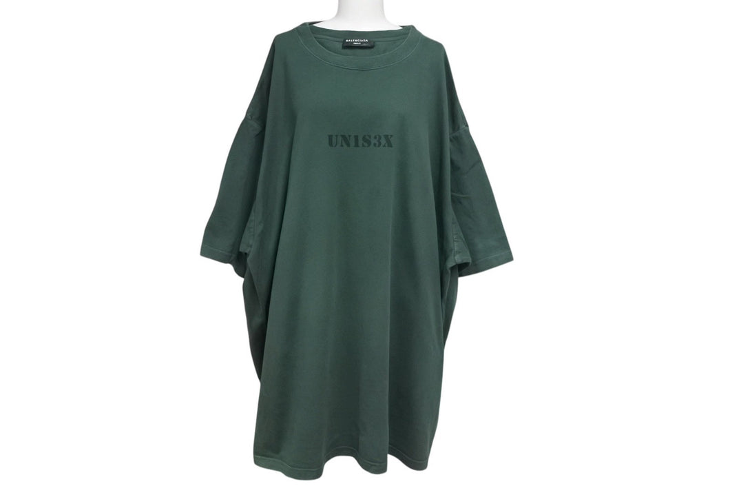 BALENCIAGA バレンシアガ レイヤード Tシャツ UNIS3X グリーン コットン 657059 中古 4c075498