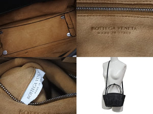 新品未使用 BOTTEGA VENETA ボッテガヴェネタ ミニ ザ アルコ 2wayバッグ ハンドバッグ ショルダーバッグ ブラック シルバー金具 中古 4c075684