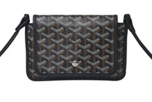 Load image into Gallery viewer, 極美品 GOYARD ゴヤール プリュメ ショルダーバッグ レザー PVC ブラックシルバー金具中古 4c075713