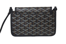 Load image into Gallery viewer, 極美品 GOYARD ゴヤール プリュメ ショルダーバッグ レザー PVC ブラックシルバー金具中古 4c075713