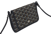 Load image into Gallery viewer, 極美品 GOYARD ゴヤール プリュメ ショルダーバッグ レザー PVC ブラックシルバー金具中古 4c075713