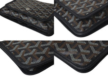Load image into Gallery viewer, 極美品 GOYARD ゴヤール プリュメ ショルダーバッグ レザー PVC ブラックシルバー金具中古 4c075713