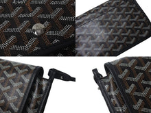 Load image into Gallery viewer, 極美品 GOYARD ゴヤール プリュメ ショルダーバッグ レザー PVC ブラックシルバー金具中古 4c075713