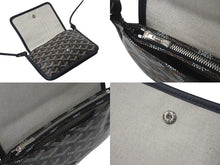 Load image into Gallery viewer, 極美品 GOYARD ゴヤール プリュメ ショルダーバッグ レザー PVC ブラックシルバー金具中古 4c075713