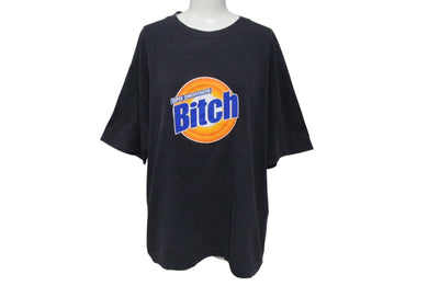 VINTAGE ヴィンテージ Bitch ビッチ 半袖Tシャツ TIDEパロディ ブラック オレンジ ブルー サイズL 良品 中古 4c075764 
