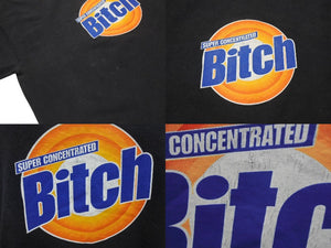 VINTAGE ヴィンテージ Bitch ビッチ 半袖Tシャツ TIDEパロディ ブラック オレンジ ブルー サイズL 良品 中古 4c075764 