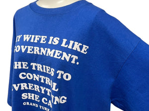 VINTAGE ヴィンテージ GRAND TURK B.W.I グランドターク島 半袖Tシャツ サイズXL レタリングロゴ ブルー 古着 美品 中古 4c075765