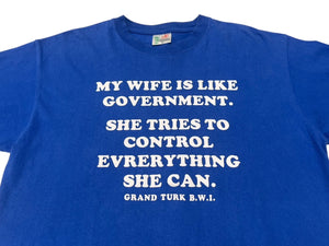 VINTAGE ヴィンテージ GRAND TURK B.W.I グランドターク島 半袖Tシャツ サイズXL レタリングロゴ ブルー 古着 美品 中古 4c075765