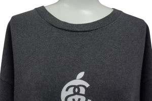 OLD STUSSY オールドステューシー Apple アップル サンプリング 半袖Tシャツ グレー ホワイト サイズXL 美品 中古 4c075820