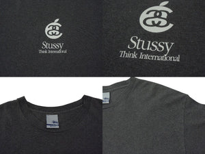 OLD STUSSY オールドステューシー Apple アップル サンプリング 半袖Tシャツ グレー ホワイト サイズXL 美品 中古 4c075820
