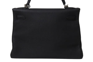 新品同様 HERMES エルメス ケリー32 内縫い ブラック R刻印 トゴ シルバー金具 ハンドバッグ 2WAY 中古 4c075850