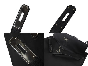 新品同様 HERMES エルメス ケリー32 内縫い ブラック R刻印 トゴ シルバー金具 ハンドバッグ 2WAY 中古 4c075850