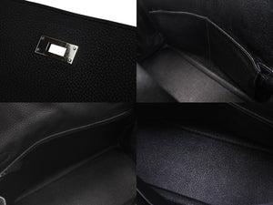 新品同様 HERMES エルメス ケリー32 内縫い ブラック R刻印 トゴ シルバー金具 ハンドバッグ 2WAY 中古 4c075850
