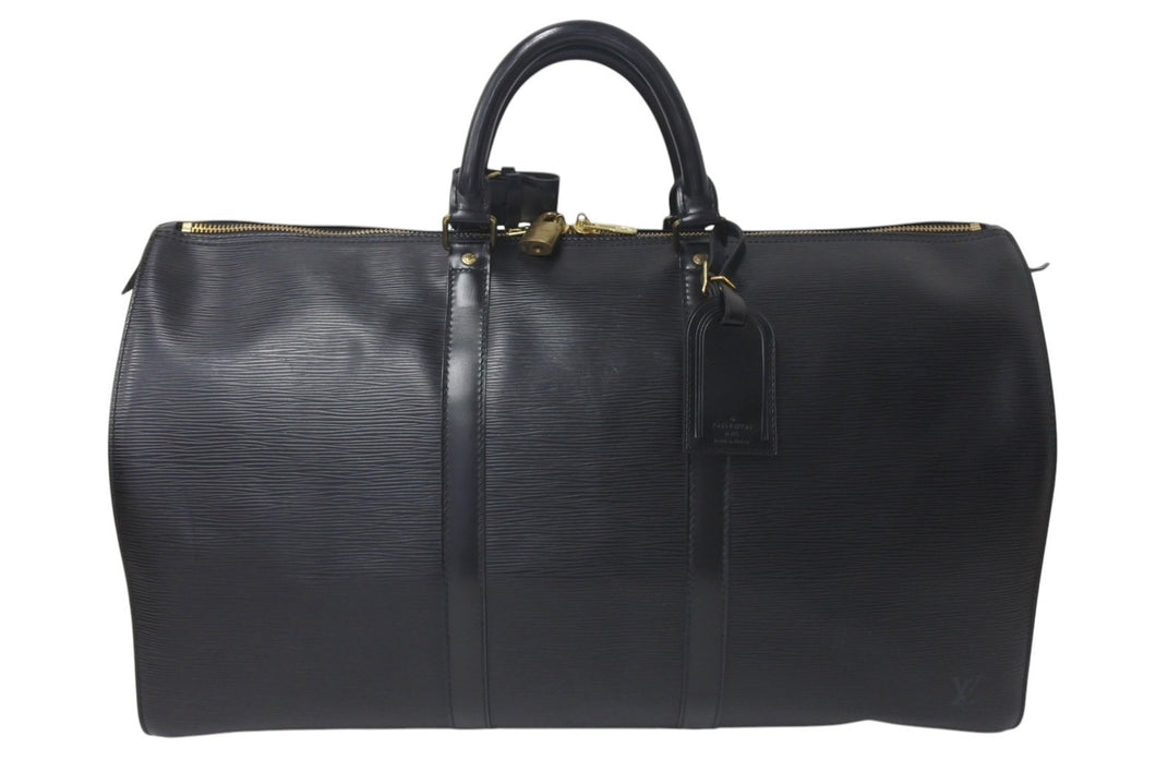 LOUIS VUITTON ルイヴィトン ボストンバッグ キーポル50 M42962 ブラック エピレザー ゴールド金具 美品 中古 4c075877