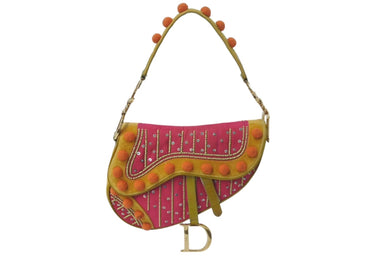 CHRISTIAN DIOR クリスチャンディオール ガリアーノ期 サドルバッグ ショルダーバッグ Limited Edition 0571 ベルベット ビーズ 美品 中古 4c075937