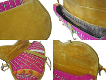 Load image into Gallery viewer, CHRISTIAN DIOR クリスチャンディオール ガリアーノ期 サドルバッグ ショルダーバッグ Limited Edition 0571 ベルベット ビーズ 美品 中古 4c075937