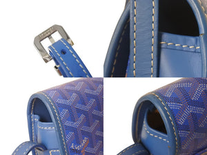 極美品 GOYARD ゴヤール ベルヴェデールPM ショルダーバッグ ブルー BELVE3PMLTY10CG10P PVC レザー シルバー金具 中古 4c076030