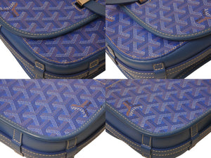 極美品 GOYARD ゴヤール ベルヴェデールPM ショルダーバッグ ブルー BELVE3PMLTY10CG10P PVC レザー シルバー金具 中古 4c076030