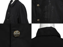 Load image into Gallery viewer, CHROME HEARTS クロムハーツ オールドイングリッシュ コーチ ジャケット ブラック ポリエステル ナイロン プリント サイズL 美品 中古 4c076109