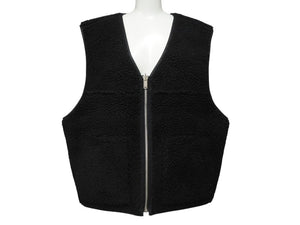 未使用 Supreme シュプリーム 24AW Reversible Faux Shearling Work Vest ベスト ブラック サイズL 中古 4b006274 